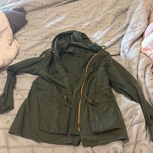 Olive hooded utility jacket